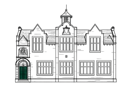 Line drawing green door cropped